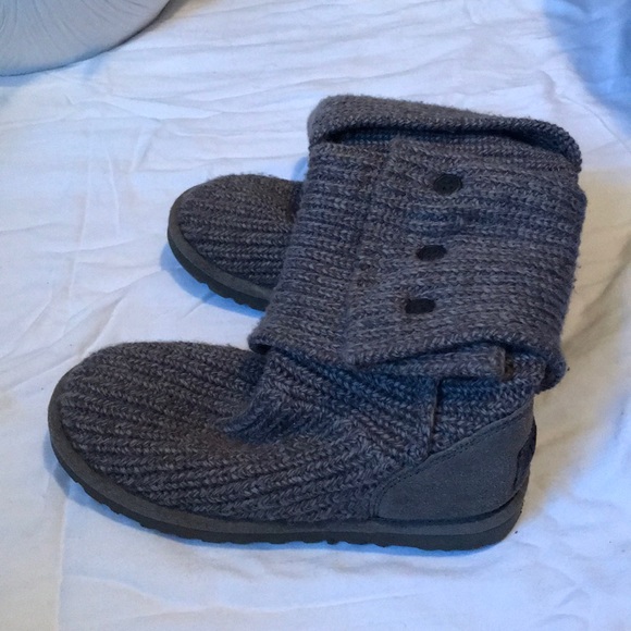 Grey Knit Ugg Boots - Picture 3 of 7